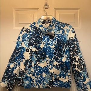 Tweeds Floral Blue and White Blazer